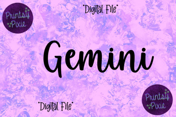 Gemini Zodiac Graphics for Crafts & Branding