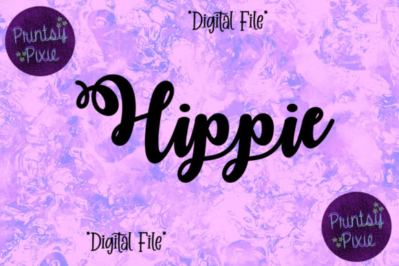 Hippie Peace and Love Graphics for Crafts