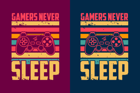 Review: Games Never Sleep Retro Background Shirt Design